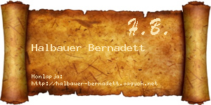 Halbauer Bernadett névjegykártya
